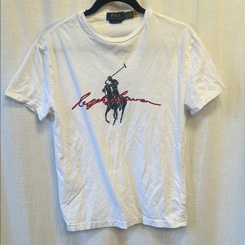 Polo by Ralph Lauren Red and White Short Sleeve Tee